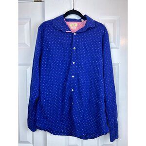 Penguin Heritage Slim Fit Shirt Men's Size L Blue Button Up Long Sleeve